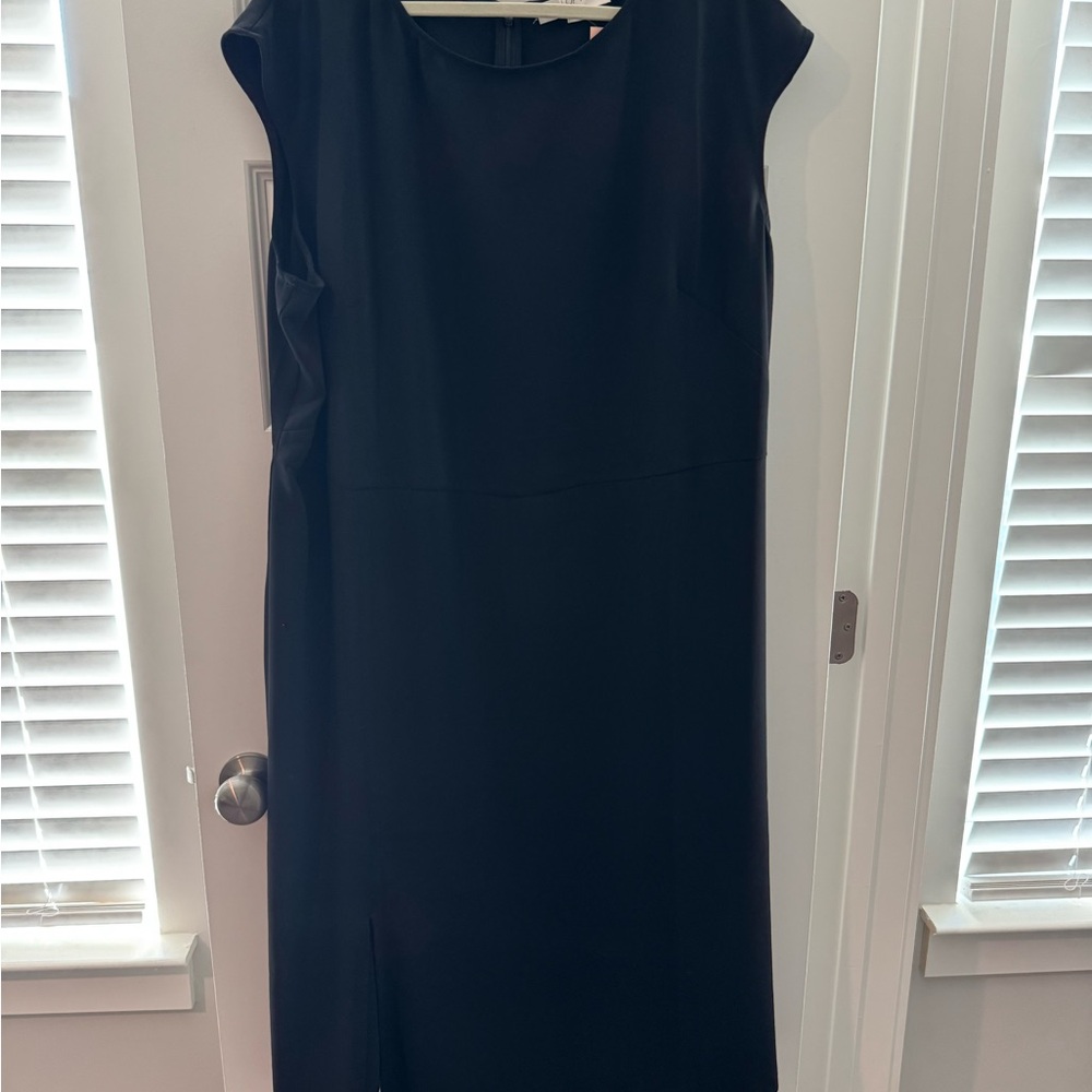 LOFT Elegant Black Midi Dress